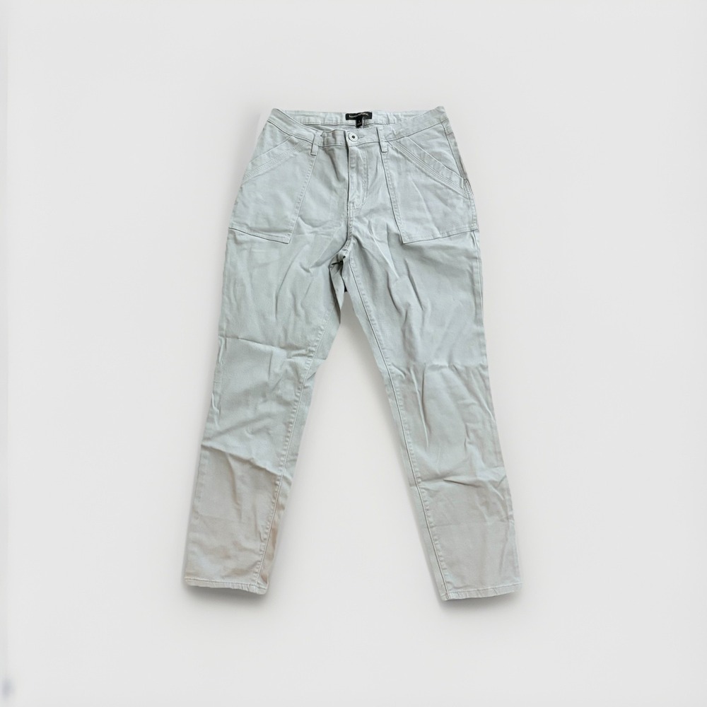 Banana Republic High Rise Twill Ankle Pants Size 8 Khaki Skinny Pockets